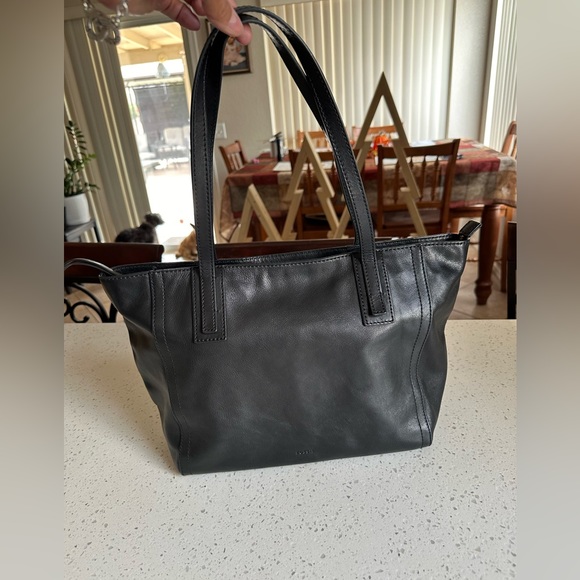 Fossil Sydney Black leather tote bag